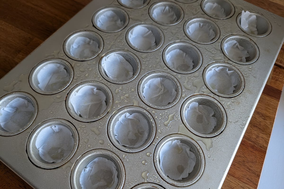 muffin tin greased and ready