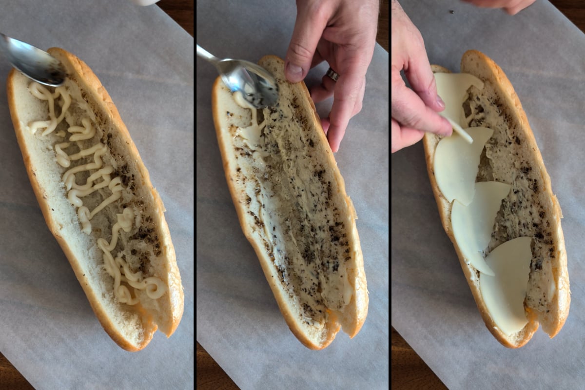 add the burger onto the Italian sub