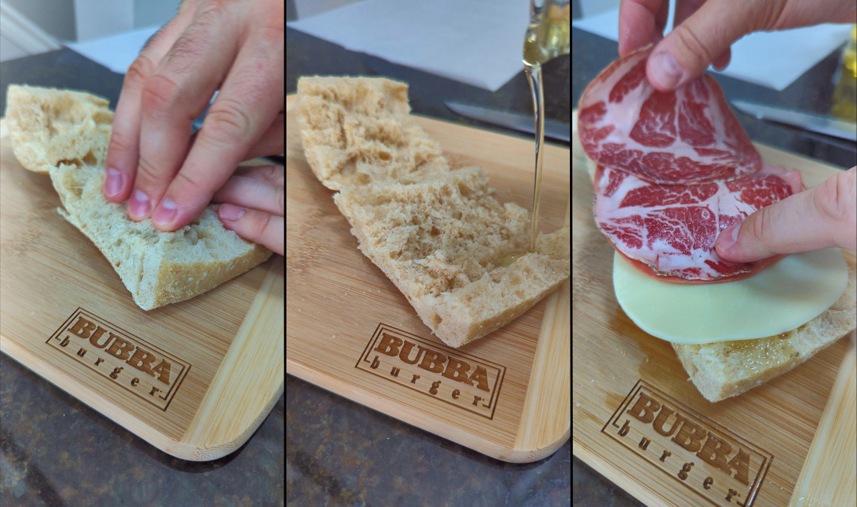 start with a roll and some cheese and meat