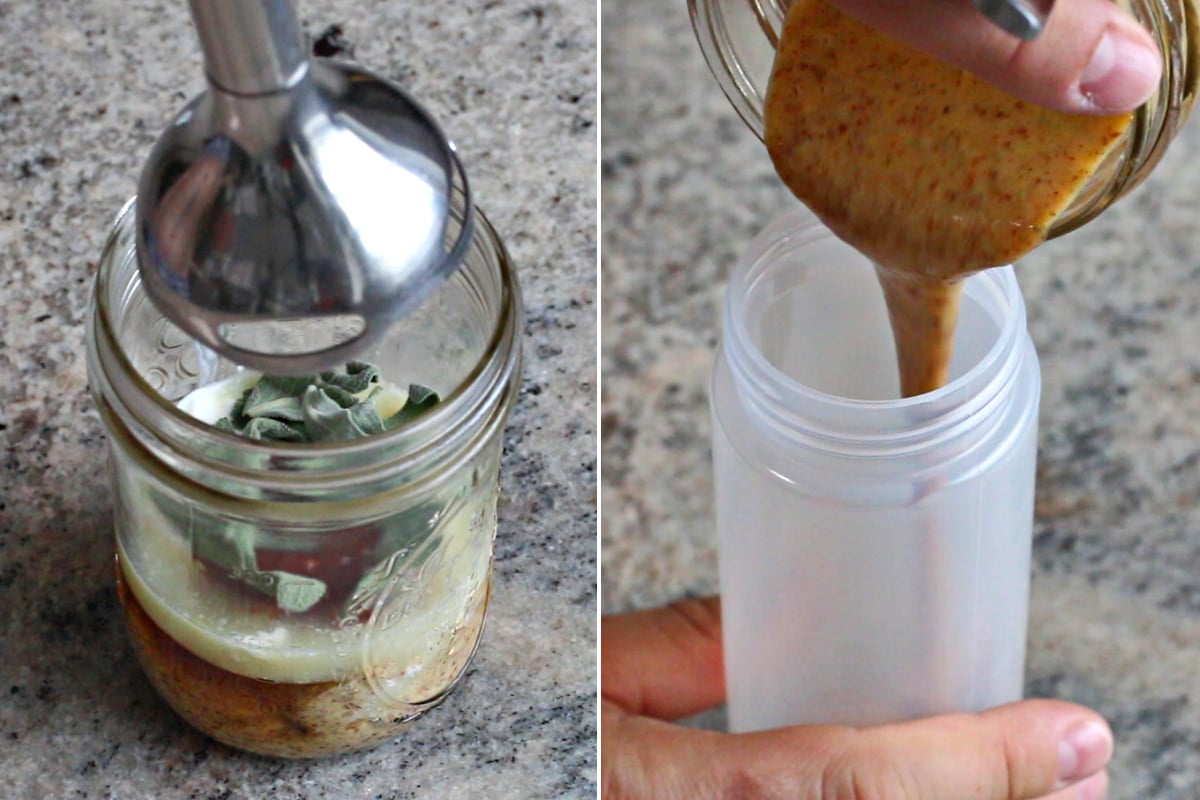 making the sage honey mustard