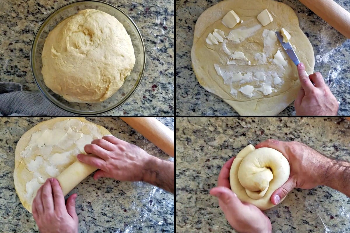 dough layered with butter